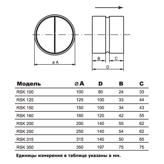 RSK-250 клапан обратный